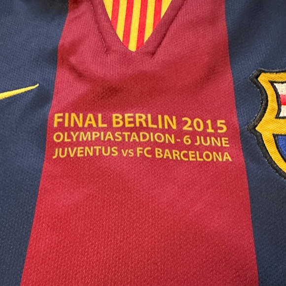 2014/15 FC Barcelona champions league final kit. Andres Iniesta soccer jersey. - Picture 3 of 4